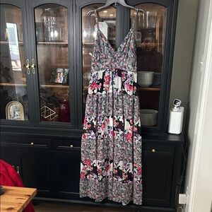 Torrid Floral Maxi Dress - Pink, Black, White